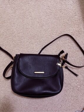 Poppy & Peonies Black Crossbody Bag with Gold Hardware - like new. Never used